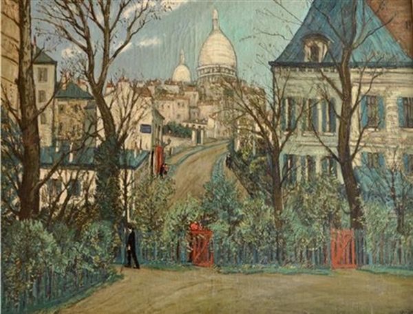 Urban Landscape Oil Painting by Alphonse Leon Quizet