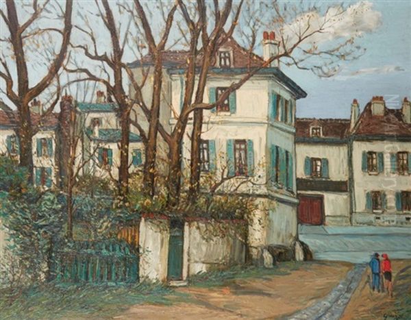 Les Maisons Oil Painting by Alphonse Leon Quizet