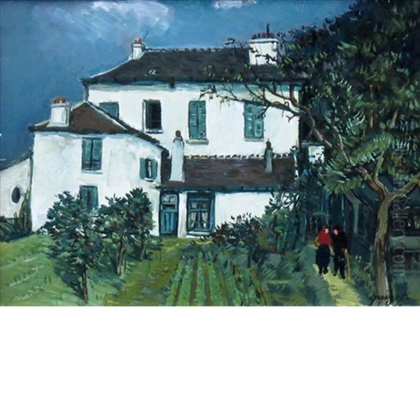 White House Oil Painting by Alphonse Leon Quizet