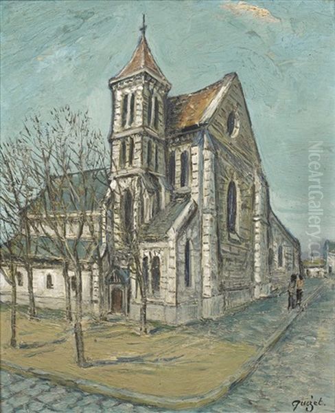 Eglise Oil Painting by Alphonse Leon Quizet
