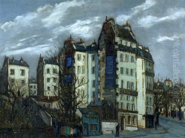 Les Immeubles, Rue Botzaris Oil Painting by Alphonse Leon Quizet