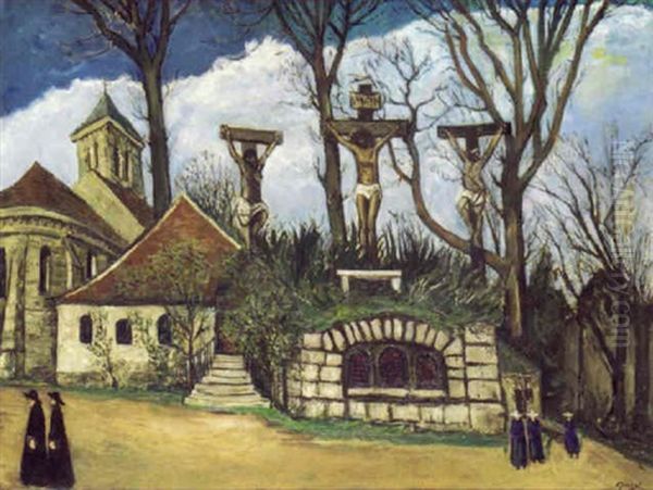 L'eglise St. Pierre A Montparnasse Oil Painting by Alphonse Leon Quizet