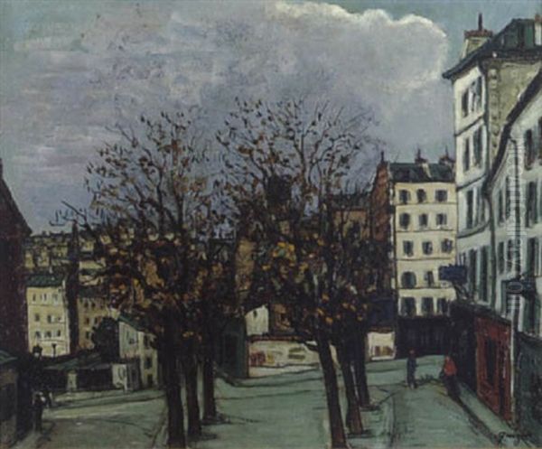 Place A Monmartre Oil Painting by Alphonse Leon Quizet