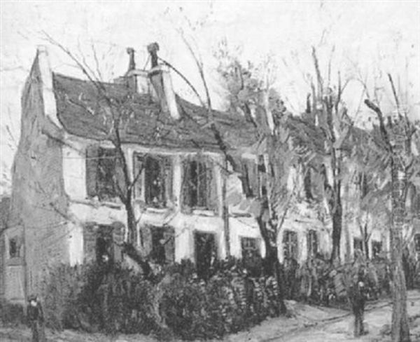 Vieille Maison A Montmartre Oil Painting by Alphonse Leon Quizet