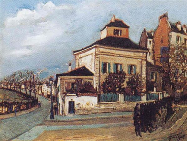 Rue A Paris Oil Painting by Alphonse Leon Quizet