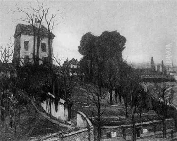 Maison Au Pre Saint-gervais Oil Painting by Alphonse Leon Quizet