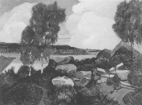 Sommerlandschaft Mit Felsen Oil Painting by Alphonse Leon Quizet