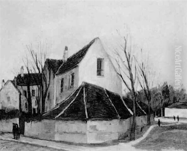 Veilles Maisons A St. Maur Oil Painting by Alphonse Leon Quizet