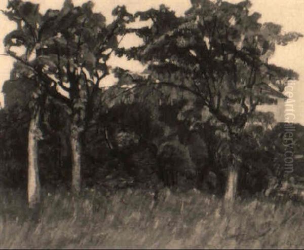 Haus Im Park Oil Painting by Alphonse Leon Quizet