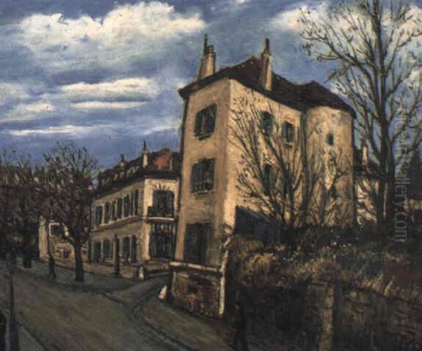 La Maison Et La Tourelle Au Pre-saint-gervais Oil Painting by Alphonse Leon Quizet