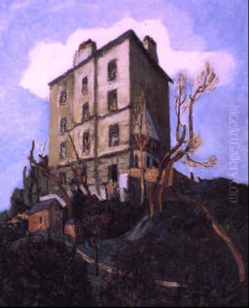 Maison Sur La Butte Montmartre Oil Painting by Alphonse Leon Quizet