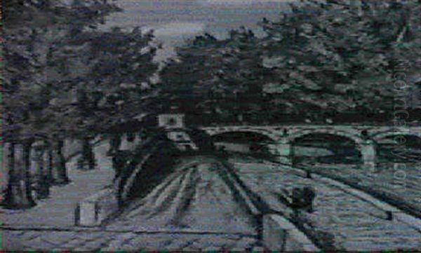 Pont De Charenton Oil Painting by Alphonse Leon Quizet