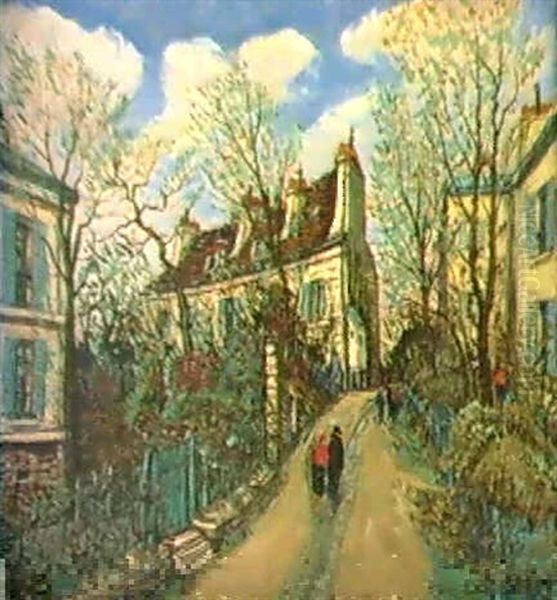 Vieilles Masures, Montmartre Oil Painting by Alphonse Leon Quizet
