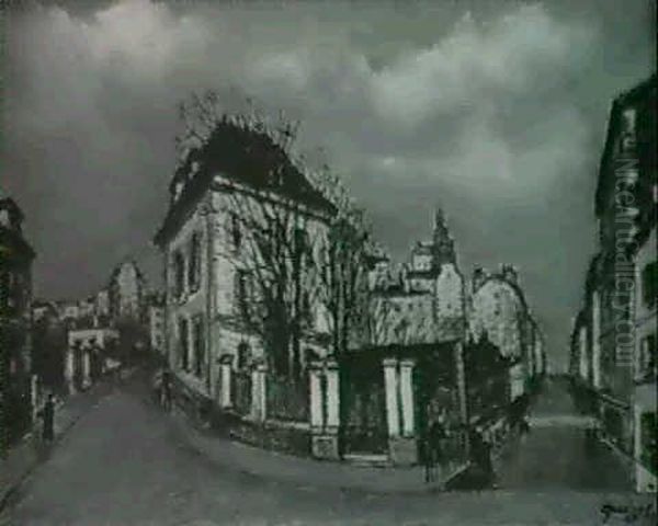 Rue Gabrielle A Montmartre Oil Painting by Alphonse Leon Quizet