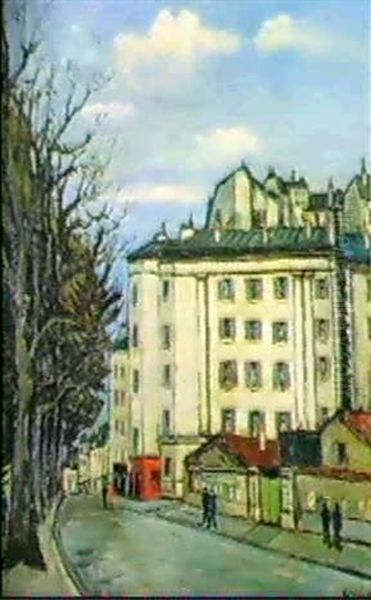 Paris, Rue Animee Oil Painting by Alphonse Leon Quizet