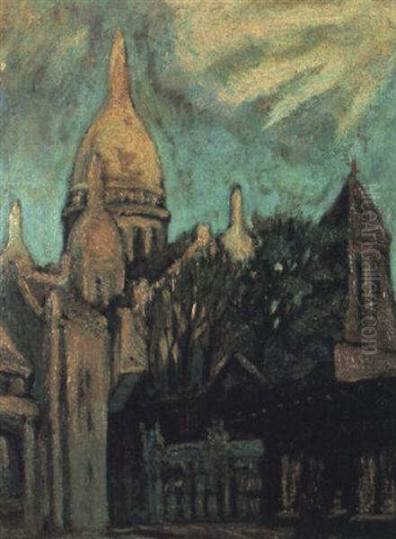 La Basilique Du Sacre-coeur Oil Painting by Alphonse Leon Quizet