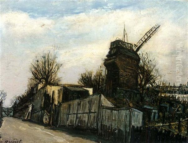 The Moulin De La Galette, Montmartre Oil Painting by Alphonse Leon Quizet