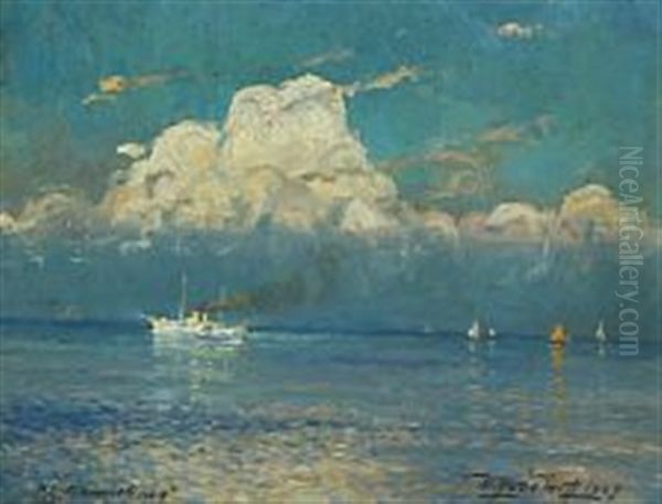 M/s Dannebrog Oil Painting by Victor Qvistorff