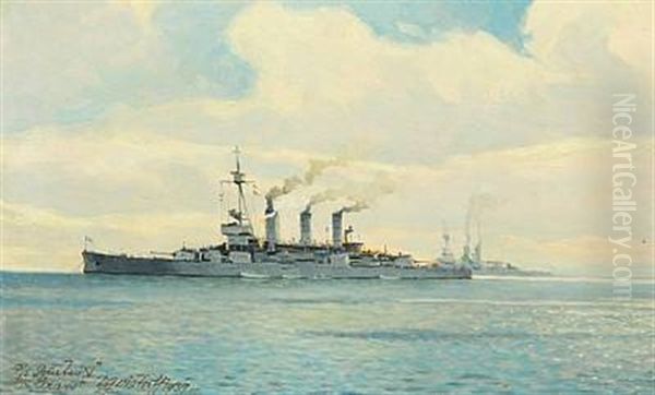 P/s. Gustav V, P/s Aran Oil Painting by Victor Qvistorff