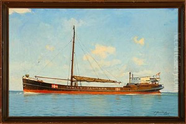 The Danish Ship Svalen Oil Painting by Victor Qvistorff