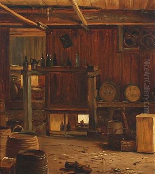 Bryggers Oil Painting by Peter Johann Raadsig