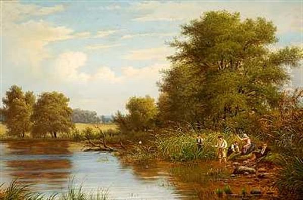 Pa Fisketur Oil Painting by Peter Johann Raadsig