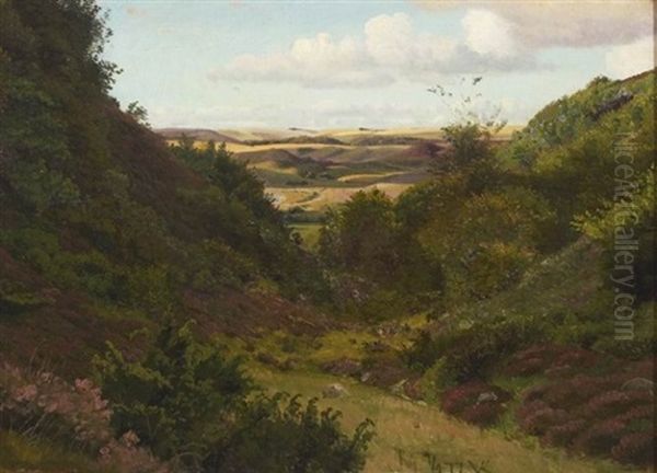 Skovparti Med Hjorte Oil Painting by Peter Johann Raadsig