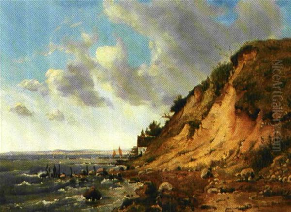 En Dansk Kyst, Sommer Oil Painting by Peter Johann Raadsig
