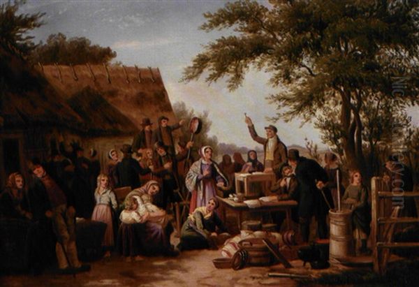 Auktion Pa Landet Oil Painting by Peter Johann Raadsig