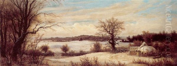 Fra Ermelunden En Vinterdag Oil Painting by Peter Johann Raadsig