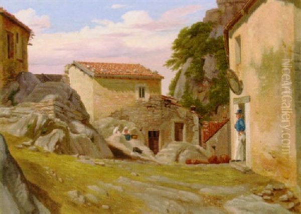 Varm Sommerdag I Cervarro, Italien Oil Painting by Peter Johann Raadsig