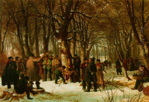 The Timber Sale Oil Painting by Peter Johann Raadsig