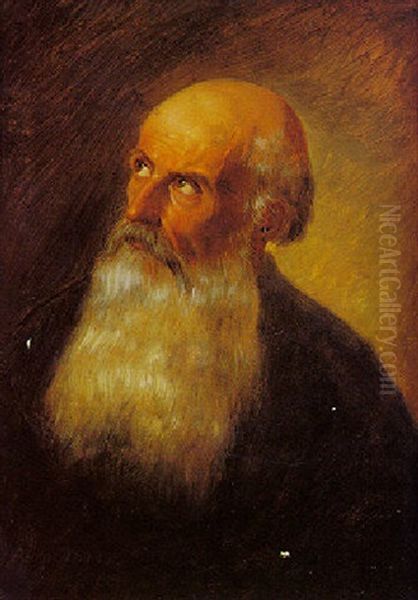 Portrait Of An Old Man Oil Painting by Peter Johann Raadsig