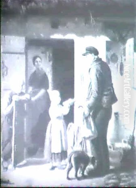 The Slice Of Cheese Oil Painting by Peter Johann Raadsig