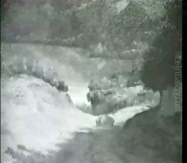 Landschaftsstudie Italien Oil Painting by Peter Johann Raadsig