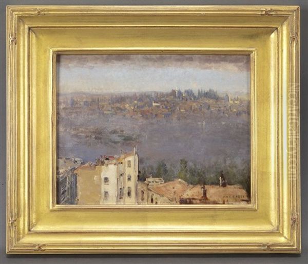 Constantinople In Morning Fog Oil Painting by Max Friedrich Rabes