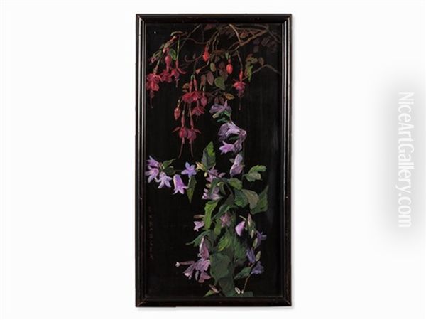 Floral Still Life Oil Painting by Friedrich Edler Von Radler