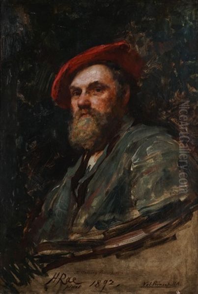 Portratt Av Valentine Cameron Prinsep (1838-1904) Brittisk Pre-raphaelitisk Malare Oil Painting by Henrietta Rae