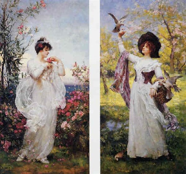 Spring Oil Painting by Henrietta Rae