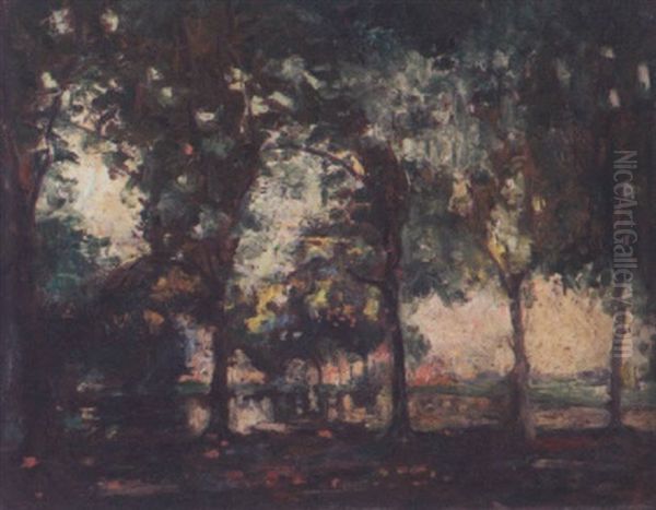 Fountain Bleau Oil Painting by Agnes Middleton Raeburn