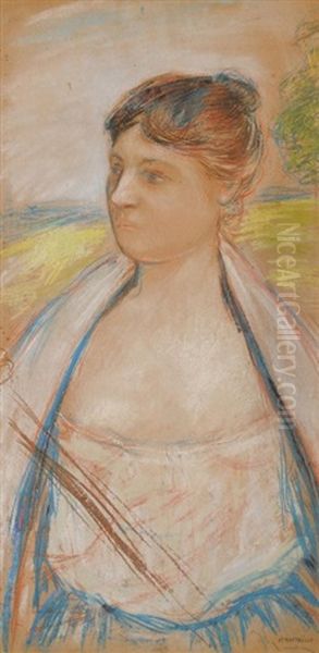Portrait Einer Dame Oil Painting by Jean Francois Raffaelli