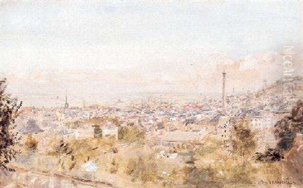 Honfleur, Vue De La Cote De Grace Oil Painting by Jean Francois Raffaelli