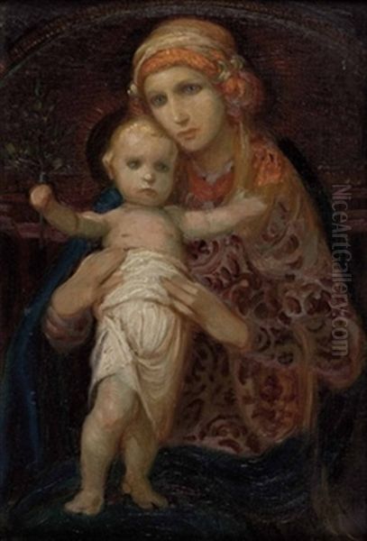 Heilige Maria Mit Kind Oil Painting by Emanuel Raffeiner