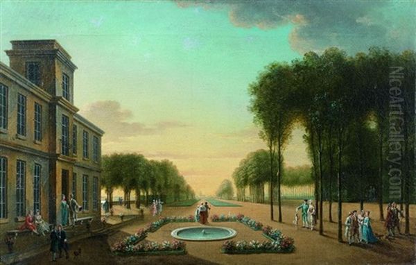 Vue Des Environs De Paris Oil Painting by Jean Baptiste Nicolas Raguenet