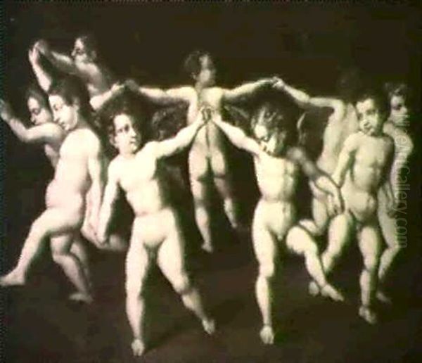 Puttenreigen Oil Painting by Marcantonio Raimondi