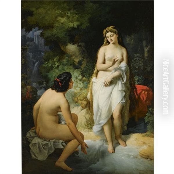 The Bathers Oil Painting by Nandor Rakosi