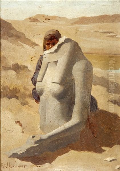 Child Behind A Statue Oil Painting by Theodore Jacques Ralli