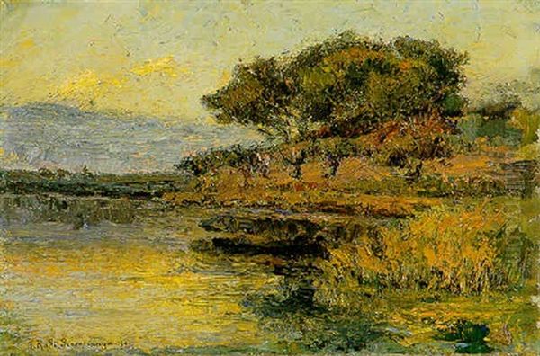 Landscape With Pine Trees Oil Painting by Theodore Jacques Ralli