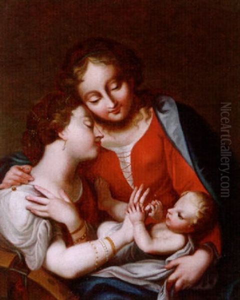 Die Mystische Verlobung Der Heiligen Katharina Oil Painting by Johann Heinrich Ramberg