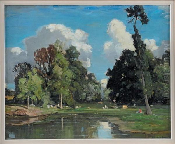 Etang En Lisiere De Foret Oil Painting by Claude Rameau